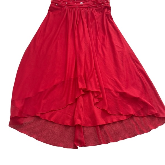 Princess Collection Red Rhinestone Dress size 4 with straps homecoming cocktail - Picture 3 of 11